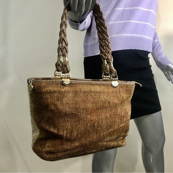 Pier Giorgio Italy Vintage Tapestry Carpet Handbag Shoulder Bag Purse Beige - Picture 3 of 16